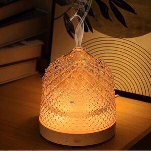 Glass Essential Oil Diffuser, 200ml Ultrasonic Aroma
Diffusers withDome & White
